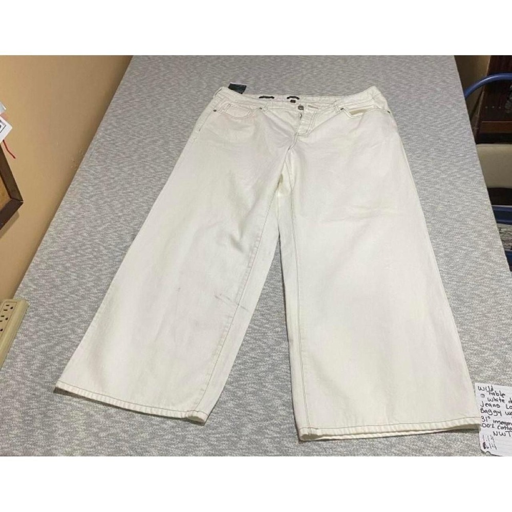 Wild Fable white wide baggy leg  low rise jeans women 17R.  NWT. SKU-B686